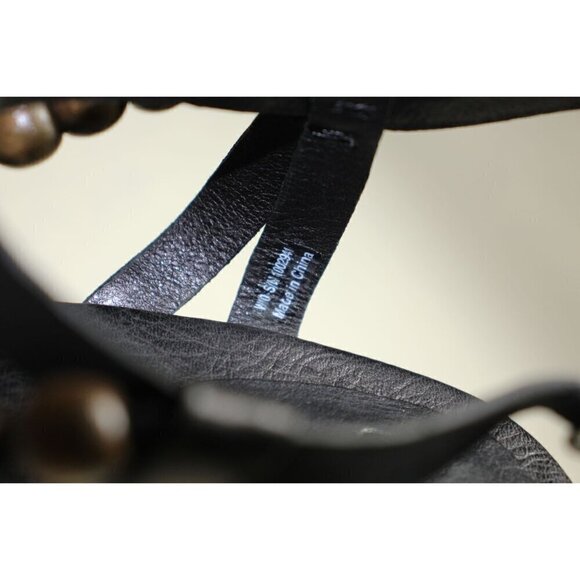 UGG Platform Sandals Leather Size 10 Black Naima Boho Beaded Ankle Strap - Picture 8 of 10